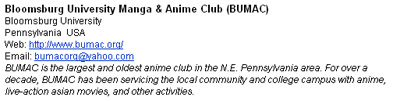 Otakon Website Community Clubs BUMAC